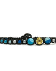 Samsara Cavigliera tibetana Shamballa con pietre - AGATA BLU STRIATA FILO NERO | Scopri su Clorophilla Shop