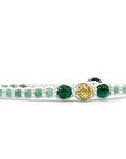 Samsara Cavigliera tibetana Shamballa con pietre - AGATA VERDE STRIATA FILO BIANCO | Scopri su Clorophilla Shop