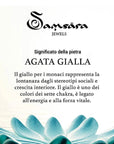 Samsara Cavigliera tibetana Shamballa con pietre - AGATA GIALLA FILO BLU | Scopri su Clorophilla Shop