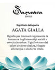 Samsara Cavigliera tibetana Shamballa con pietre - AGATA GIALLA FILO BIANCO | Scopri su Clorophilla Shop