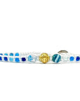 Samsara Cavigliera tibetana Shamballa con pietre - AGATA BLU STRIATA FILO BIANCO | Scopri su Clorophilla Shop