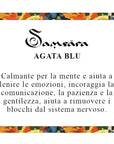 Samsara Cavigliera tibetana Shamballa con pietre - AGATA BLU FILO BIANCO | Scopri su Clorophilla Shop