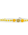 Samsara Cavigliera tibetana Shamballa con pietre - AGATA GIALLA FILO BIANCO | Scopri su Clorophilla Shop