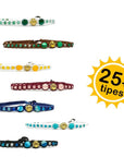 Samsara Cavigliera tibetana Shamballa con pietre - TURCHESE CELESTE FILO MARRONE | Scopri su Clorophilla Shop