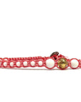 Samsara Cavigliera tibetana Shamballa con pietre - AGATA BIANCA FILO ROSA | Scopri su Clorophilla Shop
