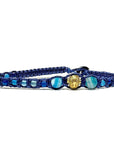 Samsara Cavigliera tibetana Shamballa con pietre - AGATA BLU STRIATA FILO BLU | Scopri su Clorophilla Shop