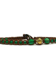 Samsara Cavigliera tibetana Shamballa con pietre - AGATA VERDE FILO MARRONE | Scopri su Clorophilla Shop