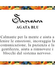 Samsara Cavigliera tibetana Shamballa con pietre - AGATA BLU STRIATA FILO BLU | Scopri su Clorophilla Shop