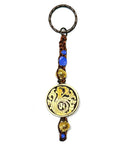 Samsara Portachiavi Tibetano artigianale in Agata Blu e ottone - Energia positiva e protezione | Scopri su Clorophilla Shop