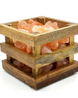 Lampada di Sale dell'Hymalaya naturale braciere cassetta in legno - 4kg - Clorophilla Shop