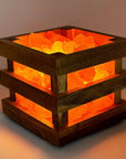Lampada di Sale dell'Hymalaya naturale braciere cassetta in legno - 4kg - Clorophilla Shop