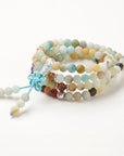 Mala Tibetana in Amazzonite Naturale – Calma e Comunicazione - Clorophilla Shop