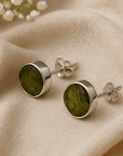 ORECCHINI IN MOLDAVITE in argento 925 - corredo e garanzia - Clorophilla Shop