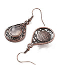 Orecchini pendenti a goccia con pietra Quarzo rosa - Clorophilla Shop