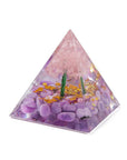 Piramide orgonica con lamina oro - Ametista - Clorophilla Shop