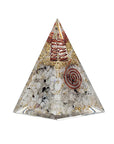 PIRAMIDE ORGONITE IN PIETRA DI LUNA CON SIMBOLO LUNA - Equilibrio e fertilità - Clorophilla Shop