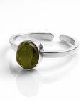 Samsara - Anello Moldavite in argento 925 naturale con garanzia, regolabile - Clorophilla Shop