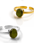 Samsara - Anello Moldavite in argento 925 naturale con garanzia, regolabile - Clorophilla Shop