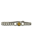 Samsara Cavigliera tibetana Shamballa con pietre - AGATA BIANCA FILO GRIGIO - Clorophilla Shop