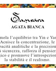 Samsara Cavigliera tibetana Shamballa con pietre - AGATA BIANCA FUME' FILO GRIGIO - Clorophilla Shop