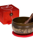 Campana Tibetana Om con Decorazioni in Set Regalo - Batacchio e Cuscino Inclusi | Scopri su Clorophilla Shop