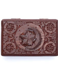 Scatola per Tarocchi in legno Stella e Luna - Intagliata a mano | Scopri su Clorophilla Shop