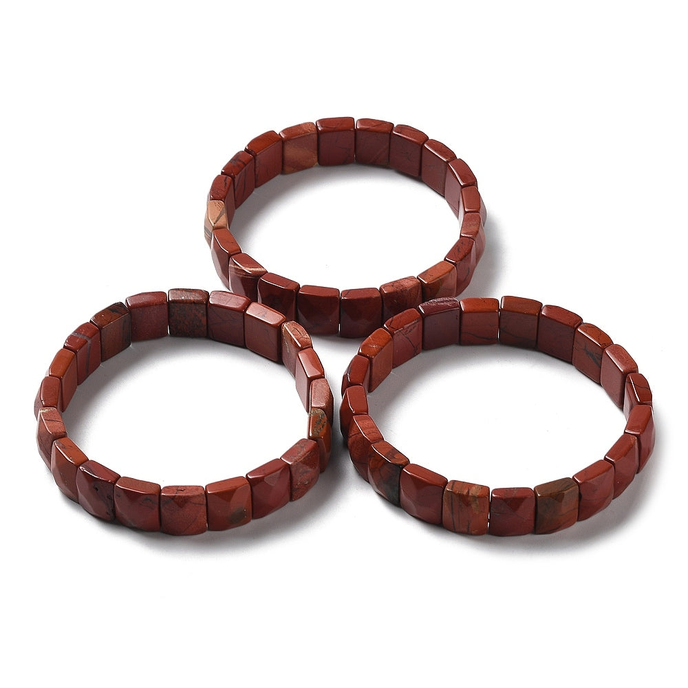 Bracciale sfaccettato in Pietra Diaspro rosso - Coraggio, determinazione e stabilità emotiva | Scopri su Clorophilla Shop