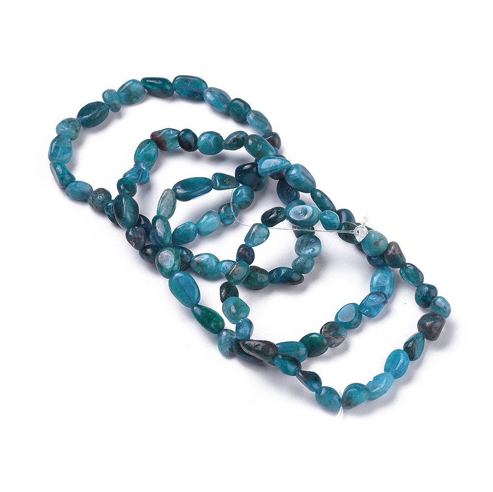 Bracciale elastico con pepite in Apatite - Motivazione, creatività e riequilibrio energetico | Scopri su Clorophilla Shop