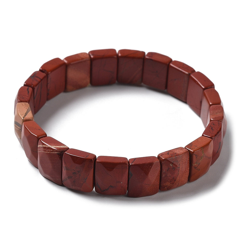 Bracciale sfaccettato in Pietra Diaspro rosso - Coraggio, determinazione e stabilità emotiva | Scopri su Clorophilla Shop