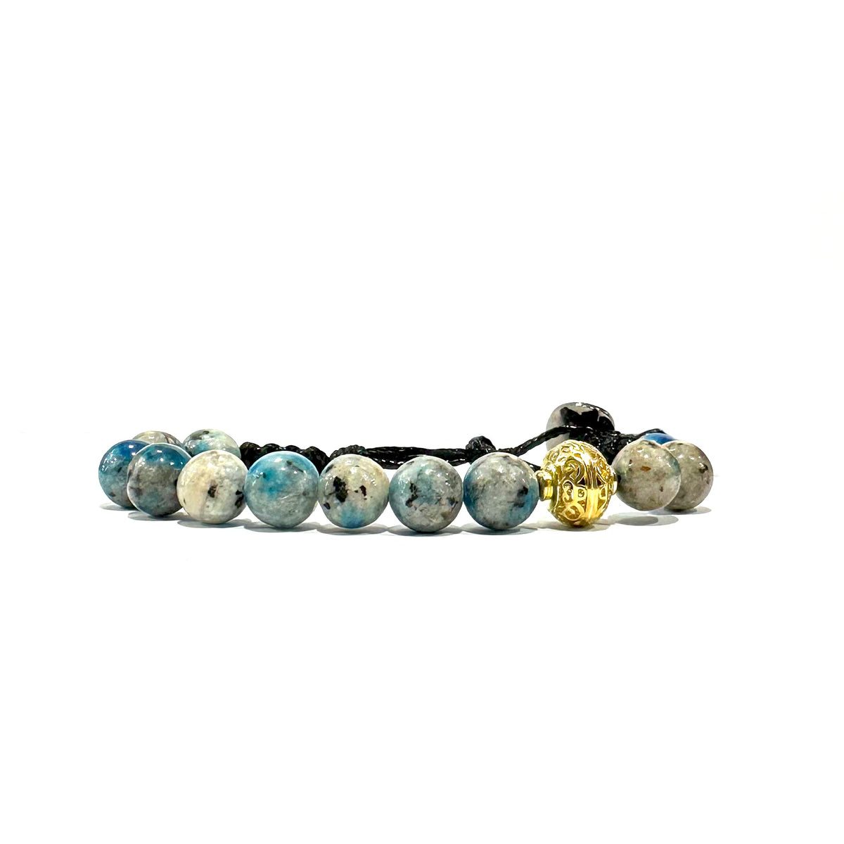 Samsara Bracciale Tibetano Buddista, lunghezza Regolabile, gioiello mistico Portafortuna - Filo in cotone cerato PIETRA DEL K2 - SamsaraFragrances