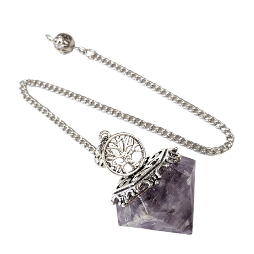 Pendolo Orgonite in Ametista con albero della vita | Scopri su Clorophilla Shop