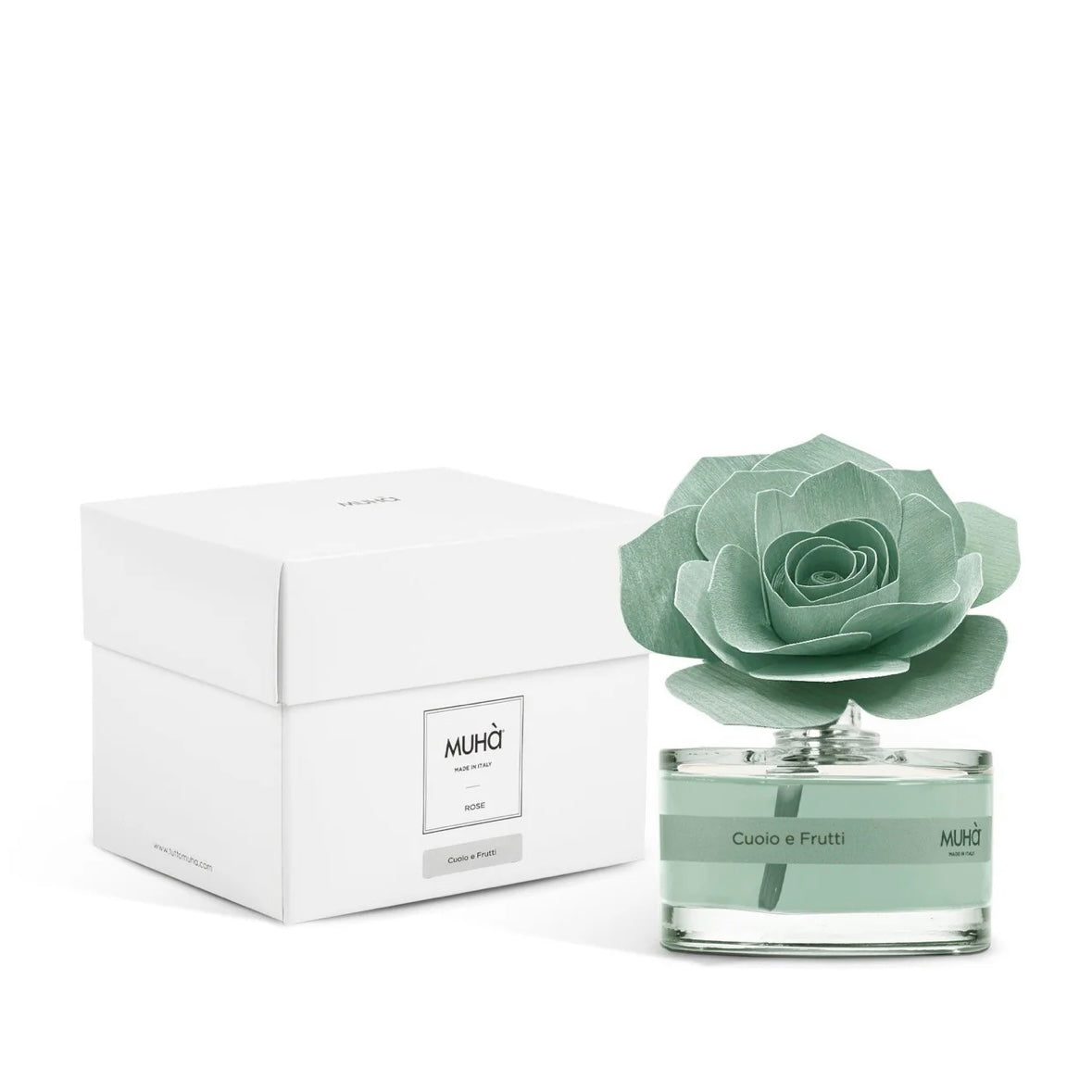MUHÀ Rose Diffuser Profumatore ambiente con rosa - Cuoio e Frutti | Scopri su Clorophilla Shop