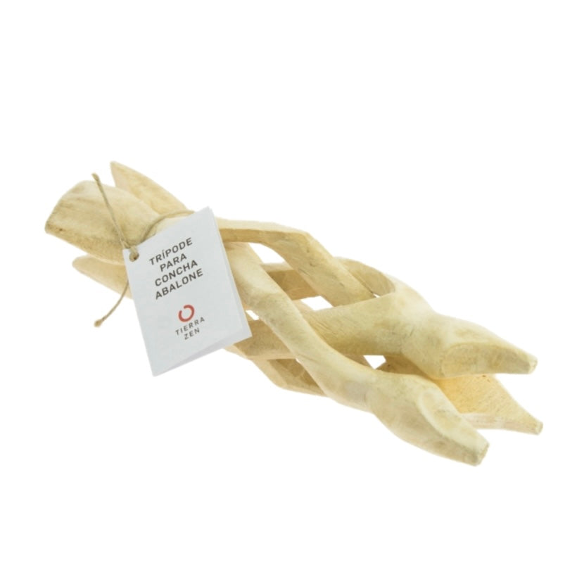 Treppiedi base per Conchiglia Abalone - Legno di pioppo intagliato a mano | Scopri su Clorophilla Shop