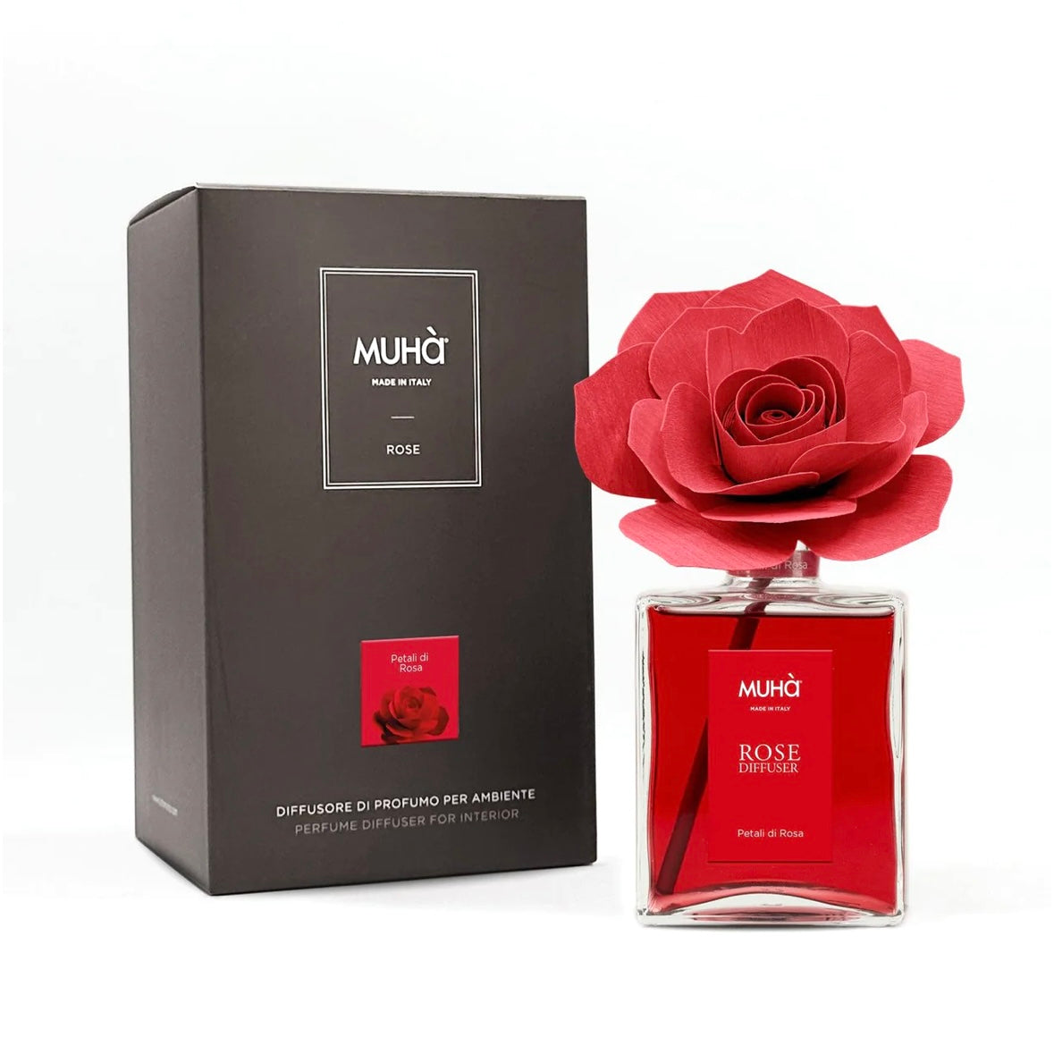 MUHÀ Rose Diffuser Profumatore ambiente con rosa - Petali di rosa | Scopri su Clorophilla Shop