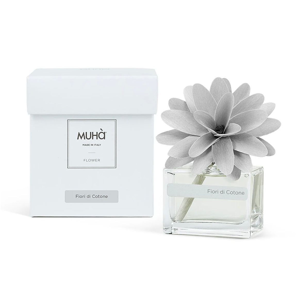 MUHÀ Flower Diffuser Profumatore d'ambiente con fiore - Fiori di cotone | Scopri su Clorophilla Shop