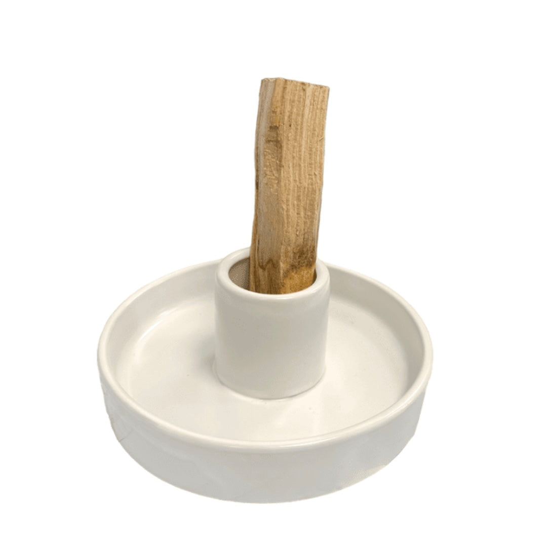 Bruciaincenso Palo Santo in ceramica - Colore bianco | Scopri su Clorophilla Shop
