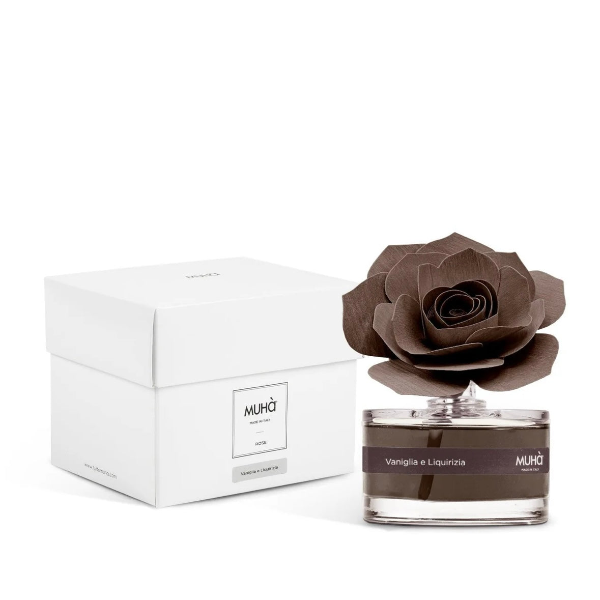 MUHÀ Rose Diffuser Profumatore ambiente con rosa - Vaniglia e Liquirizia | Scopri su Clorophilla Shop