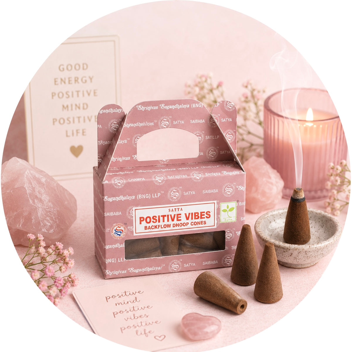 SATYA CONI DI INCENSO A CASCATA - Positive vibes | Scopri su Clorophilla Shop