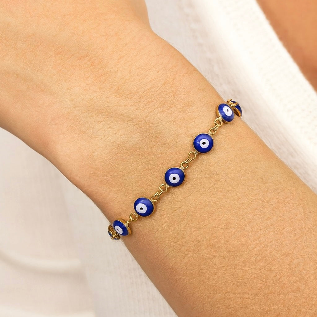 BRACCIALE AMULETO NAZAR PLACCATURA ORO 18K - Protezione malocchio | Scopri su Clorophilla Shop