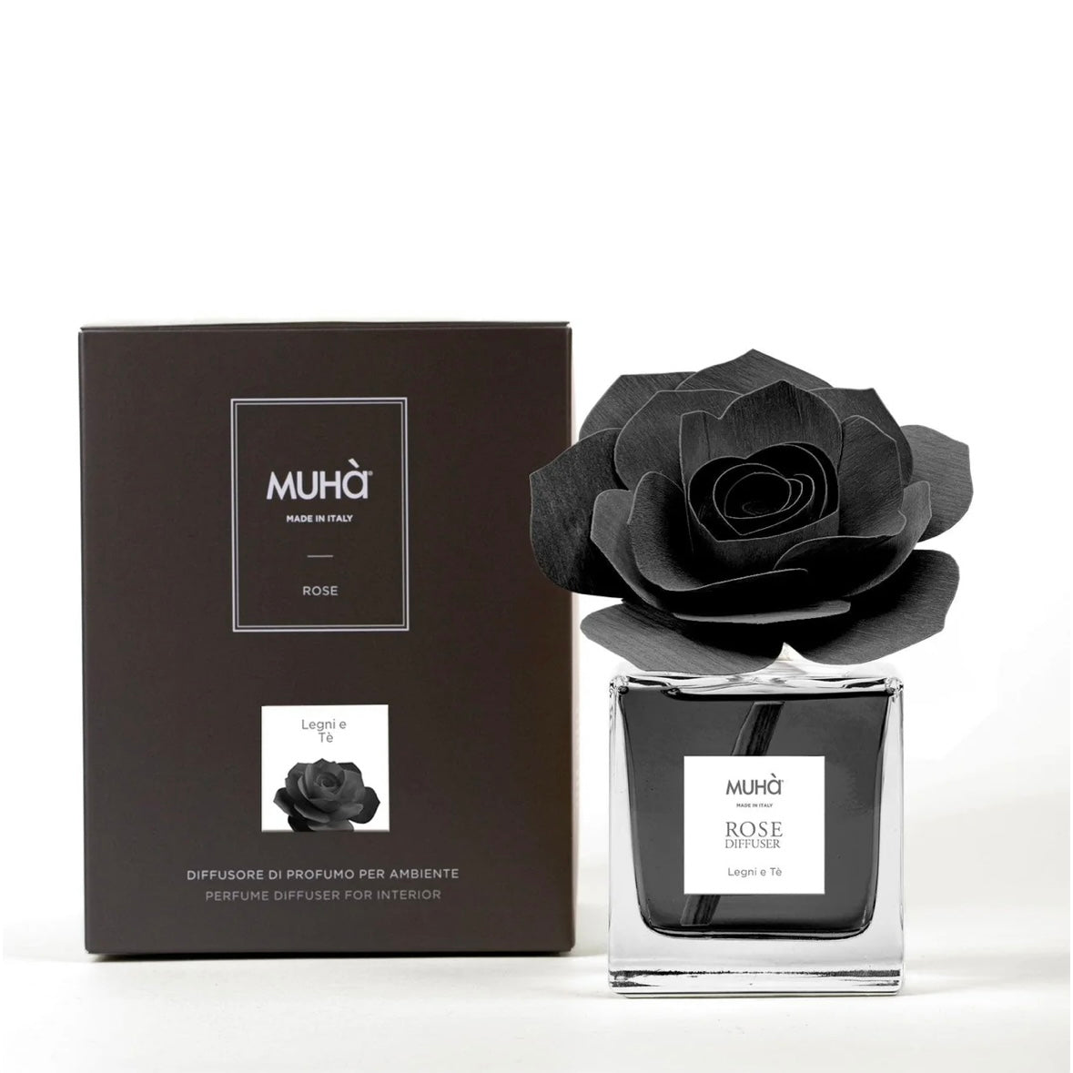 MUHÀ Rose Diffuser Profumatore ambiente con rosa - Legni e Tè | Scopri su Clorophilla Shop