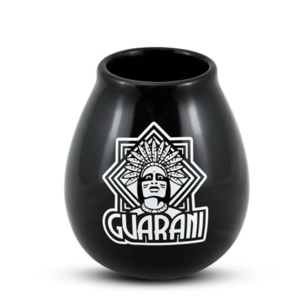 Guarani Gourd Mate Calabaza in ceramica - Coppa per Yerba Mate nera 350ml | Scopri su Clorophilla Shop