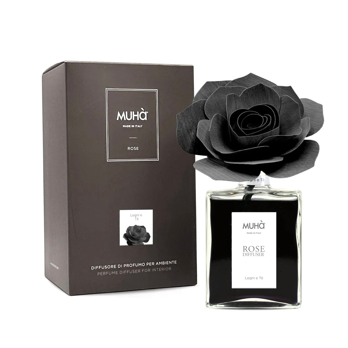 MUHÀ Rose Diffuser Profumatore ambiente con rosa - Legni e Tè | Scopri su Clorophilla Shop