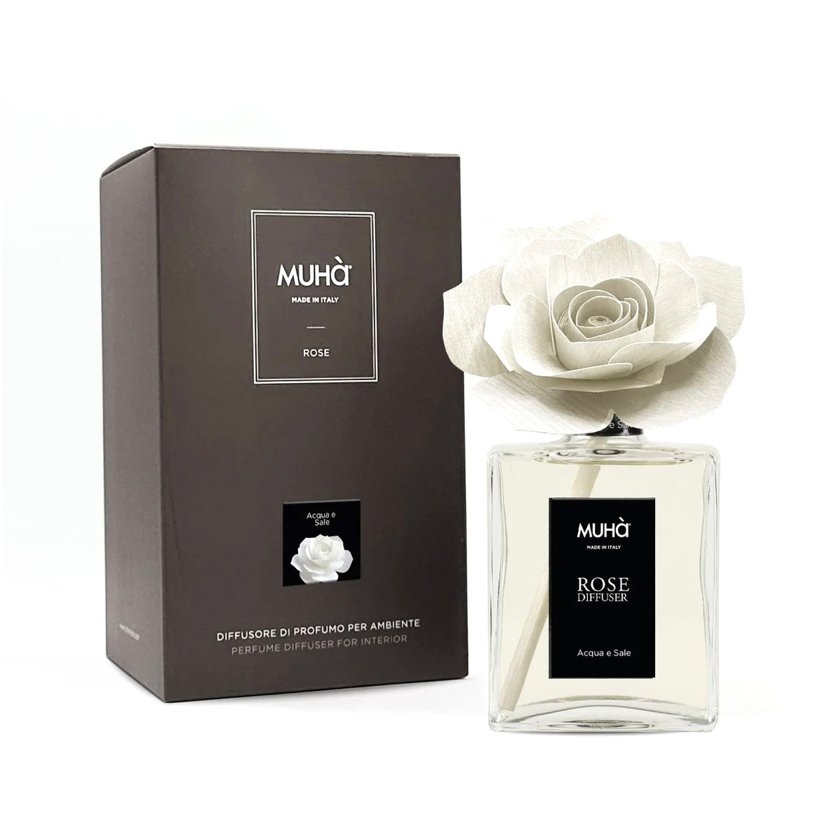 MUHÀ Rose Diffuser Profumatore ambiente con rosa - Acqua e Sale | Scopri su Clorophilla Shop