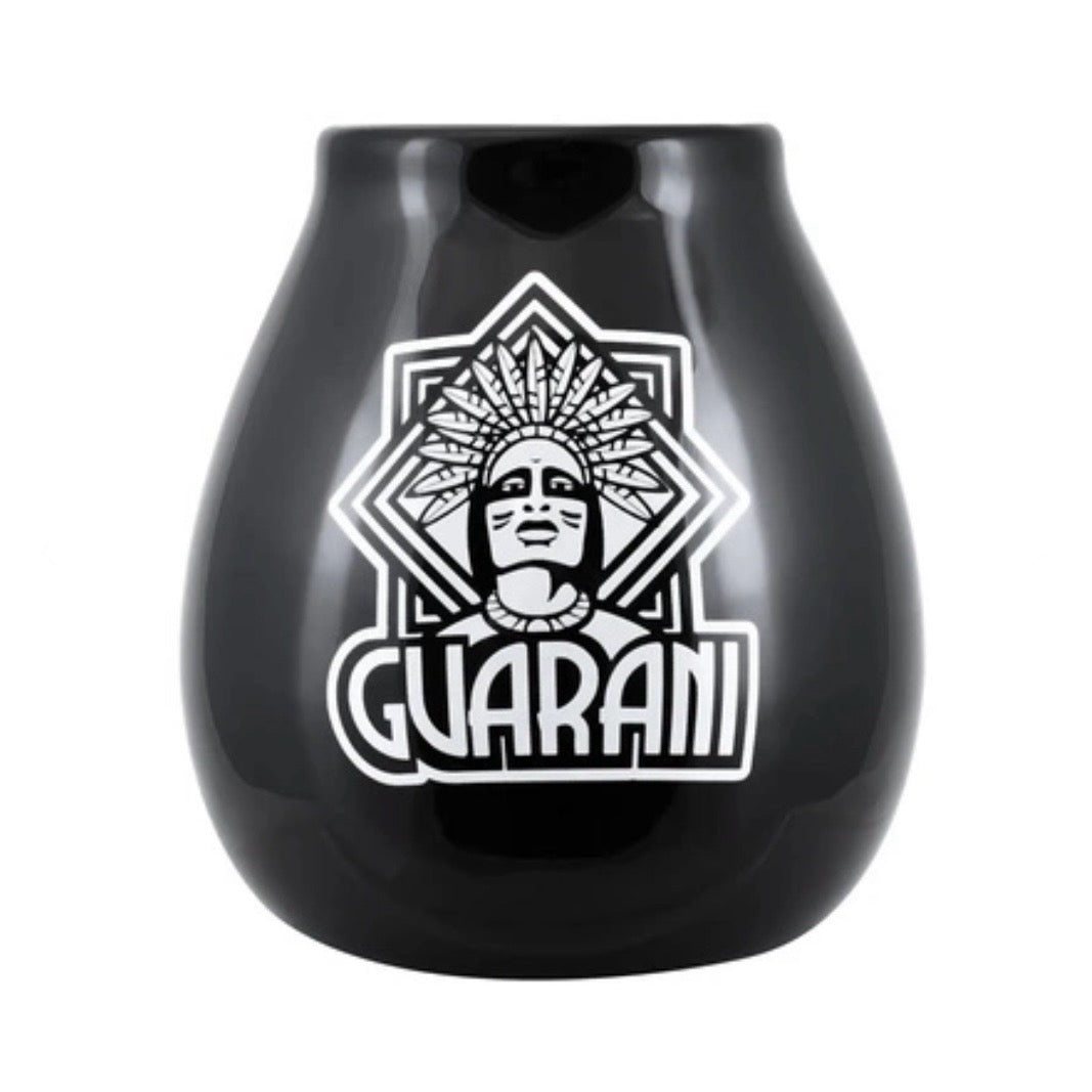 Guarani Gourd Mate Calabaza in ceramica - Coppa per Yerba Mate nera 350ml | Scopri su Clorophilla Shop