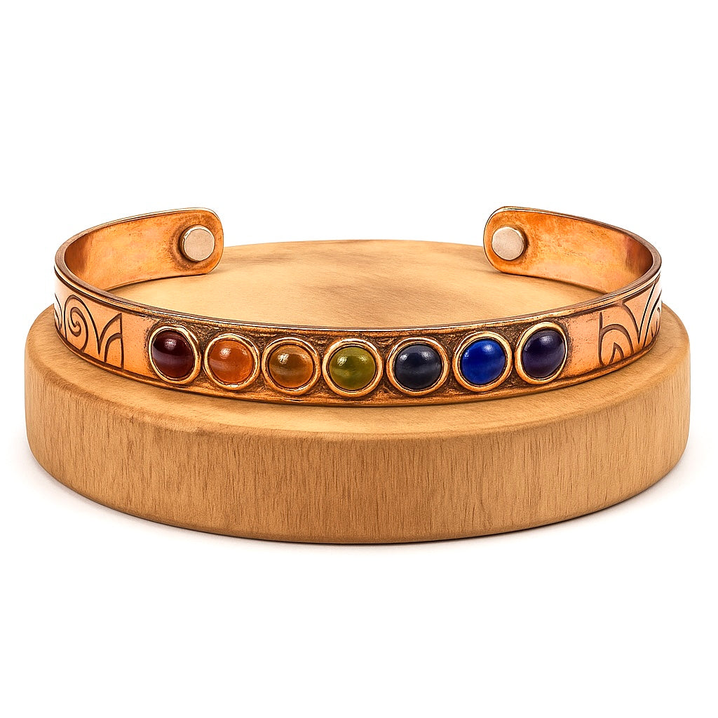 BRACCIALE MAGNETICO IN RAME - 7 CHAKRA | Scopri su Clorophilla Shop