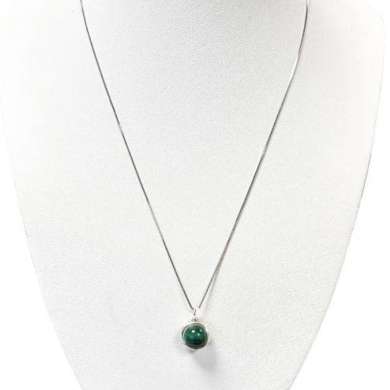 Collana con pendente a sfera in Malachite - Argento 925 | Scopri su Clorophilla Shop