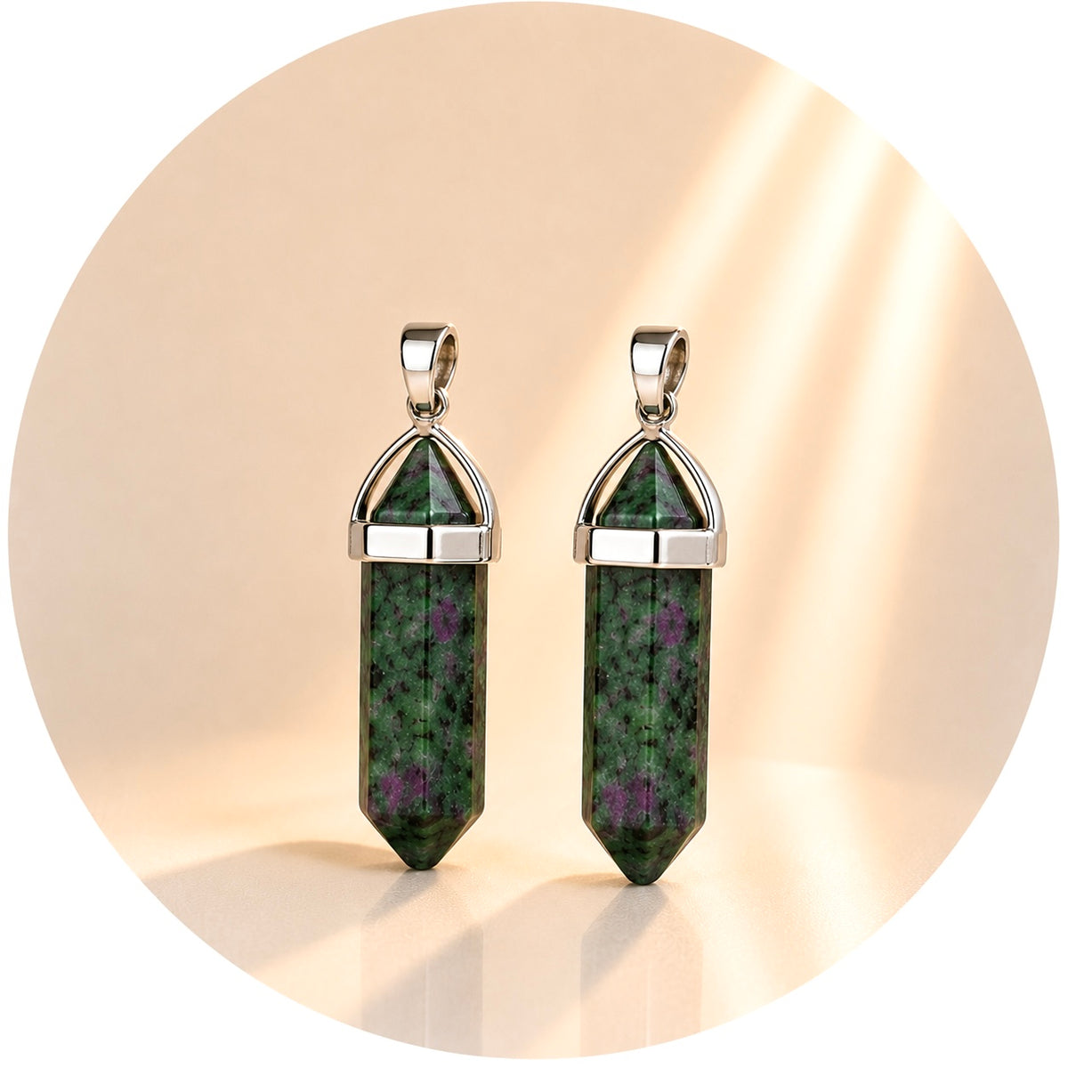 CIONDOLO PRISMA IN RUBINO ZOISITE - Vitalità, passione e crescita personale | Scopri su Clorophilla Shop