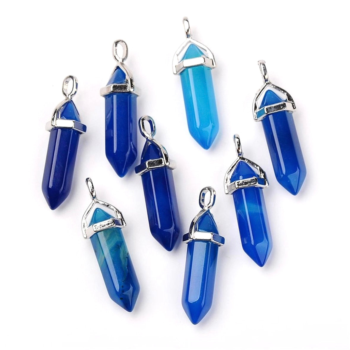 CIONDOLO PRISMA IN AGATA BLU - Calma, comunicazione ed equilibrio | Scopri su Clorophilla Shop