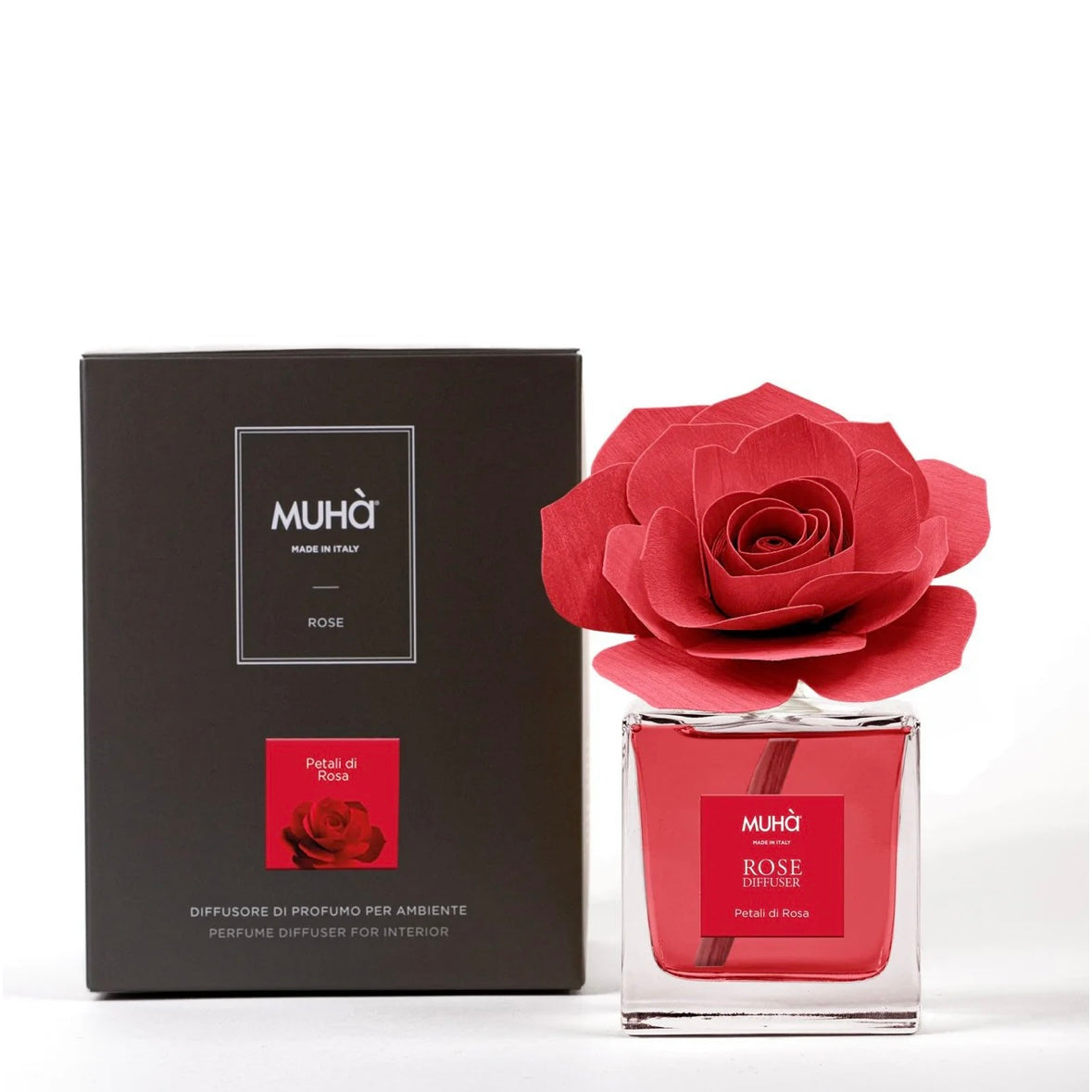 MUHÀ Rose Diffuser Profumatore ambiente con rosa - Petali di rosa | Scopri su Clorophilla Shop