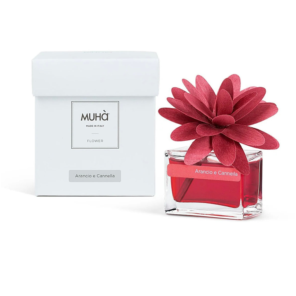 MUHÀ Flower Diffuser Profumatore d'ambiente con fiore - Arancio e Cannella | Scopri su Clorophilla Shop